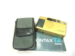 1000円スタート コンパクトカメラ CONTAX T2 Carl zeiss sonnar 2.8/38 コンタックス 通電確認済み カメラ カバー付 TEB JJ1004