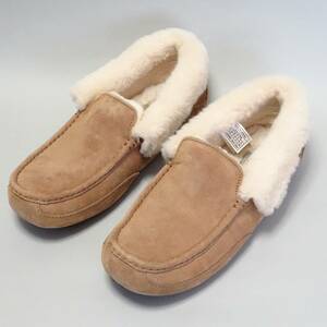 即決 UGG australia GRATT 27.0cm ムートンスリッポン アグオーストラリア メンズ チェスナット 本革 スエード モカシン スリッポン 革靴