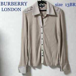 BURBERRY LONDON バーバリーロンドン　リブニットシャツジャケット　size 13BR 三陽商会 ベージュ　コットン　ノバチェック