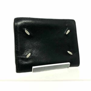 Maison Margiela メゾンマルジェラ　コンパクトウォレット　ミニ財布　レザー　ブラック　イタリア製　11番　ユニセックス