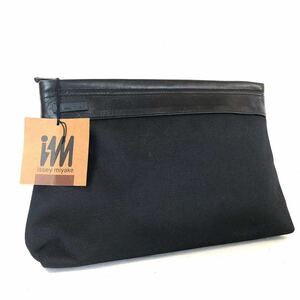 # new goods unused tag attaching #issey miyake Issey Miyake clutch bag made in Japan nylon × leather black 