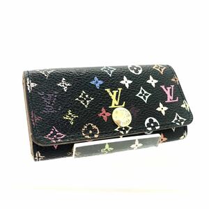 LOUIS VUITTON ルイヴィトン　モノグラムマルチカラー　ノワール　ミュルティクレ4 キーケース　4連　PVC×レザー　フランス製　刻印あり