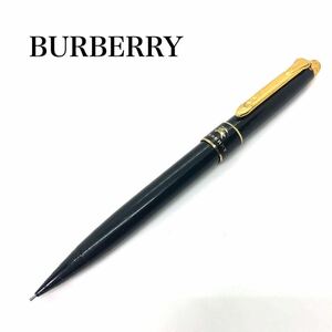 BURBERRY バーバリー　シャープペンシル　ノック式　ロゴ　ホースマーク　ブラック×ゴールド　筆記可能