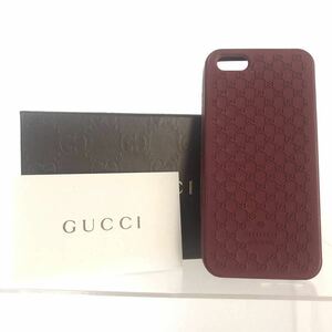 ■美品■超希少■GUCCI グッチ　iPhoneケース　ラバー製　イタリア製　エンジ　iPhone6用　Apple特注品