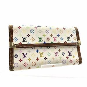 LOUIS VUITTON ルイヴィトン　モノグラムマルチカラー ブロン　ポルトトレゾール　インターナショナル　三つ折り長財布　フランス製　刻印