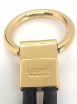 ■美品■LOEWE ロエベ　アナグラム　ツイスト　チャーム　キーホルダー キーリング　ゴールド金具×レザー　スペイン製_画像8