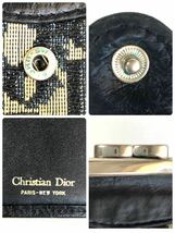 Christian Dior クリスチャンディオール　トロッター　キャンバス×レザー　がま口　二つ折り財布　ブラック　ベージュ_画像8