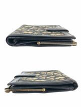 Christian Dior クリスチャンディオール　トロッター　キャンバス×レザー　がま口　二つ折り財布　ブラック　ベージュ_画像4