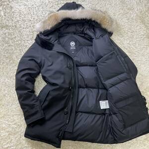 D03 未使用機★肉厚極暖!!希少L!CANADA GOOSE JASPER PARKA HERITAGE カナダグース リアルファー 大きめサイズ◎ ブラック 黒 未使用に近い