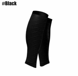 ユニセックス　圧縮　レッグウォーマー　ふくらはぎ　ランニング　One Size　3-Black