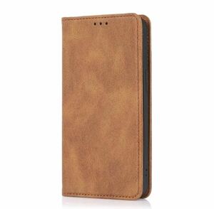 PUレザー　IPhone用　磁気フラップケース　For iPhone 15 Plus　Brown