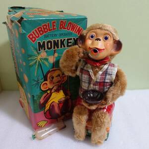 ◆送料無料◆作動品◆1950年◆ALPS◆BUBBLE BLOWING MONKEY◆電動 シャボン玉 モンキー◆ビンテージ◆日本製◆おもちゃ