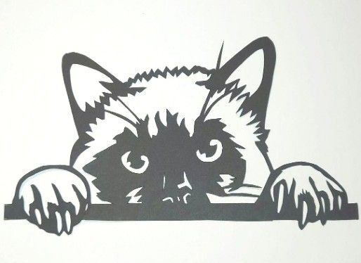 切り絵 シャム猫ちゃん