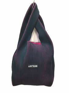 LASTFRAME ラストフレーム TWO TONE MARKET BAG ツートン マーケットバッグ ハンドバッグ ニットバッグ トート ネイビー/ピンク プリーツ