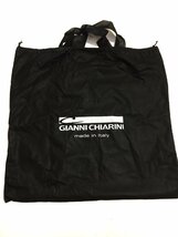 イタリア製 GIANNI CHIARINI ジャンニキアリーニ レザートートバッグ ハンドバッグ 鞄 カバン ミニポーチ付 ブラック_画像9