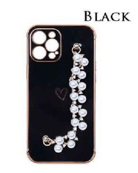 【iPhone12】 Ryuyuストラップ付きスマホケース【ブラック】