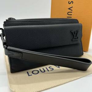 1円【現行 RFID搭載 極美品】ルイヴィトン LOUIS VUITTON 長財布 ジッピードラゴンヌ アエログラム グレインレザー 黒 メンズ ビジネス 