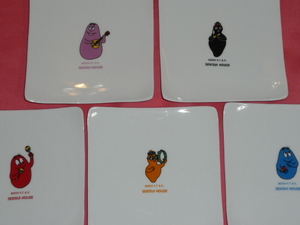  ultra rare! Kawai i! 2004 year Barbapapa character ceramics made .... plate 5 pieces set ( not for sale )