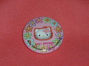  ultra rare! retro 1999 year Sanrio Hello Kitty can badge *