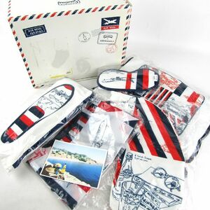  Air France unused 5 point set not for sale travel goods blanket / neck pillow / tote bag / slippers other together large amount lady's 