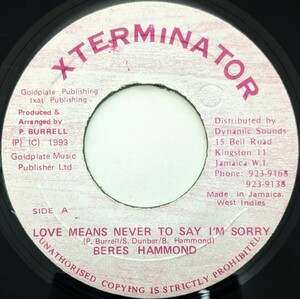 LOVE MEANS NEVER TO SAY I'M SORRY／BERES HAMMOND