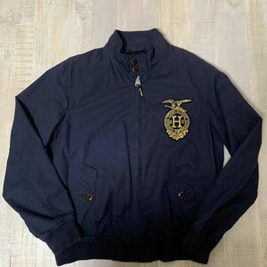 【1円オークション デカワッペン 裏地チェック】TOMMY HILFIGER ドリズラー ジャケット スイングトップ ブルゾン トミーヒルフィガー M