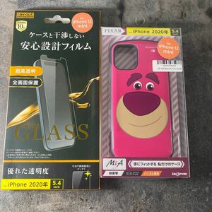 2313125☆ イングレム iPhone 12 mini 『ディズニー・ピクサーキャラクター』/耐衝撃ケース MiA/ロッツォ 強化ガラスフィルム付