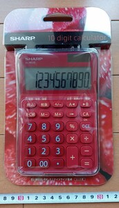 未開封未使用品　シャープ　カラーデザイン電卓　10桁表示　レッド系　EL-M335-RX　赤　簿記　確定申告　家計簿