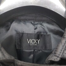 ピッキー　　VICKY レディースMサイズ　黒キルティング コート人気のブラック　サイズ着丈97 身幅４０肩幅４３袖丈５７ 12／11ベルト付き_画像7