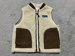 ★中古 美品★patagonia パタゴニア フリース ベスト BABY キッズ用 3T 3歳対象 クリーム 61012FD 