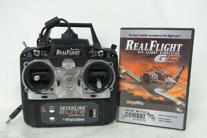 P354-Y32-395 REAL FLIGHT リアルフライト G5 コントローラー DVD ゲーム 現状品①