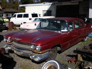 1959 year Cadillac Limousine parts as circle .. please. document none, objet d'art sofa work signboard ...? 