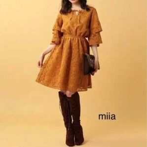 MIIA フロッキーレース Aライン ワンピース