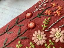 ★ハンドメイド・リネン ・お花刺繍・メガネケース_画像5