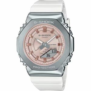 送料無料★特価 新品 カシオ正規保証付き★G-SHOCK GM-S2100WS-7AJF メタルカバード ミッドサイズ ホワイト ピンク レディース腕時計