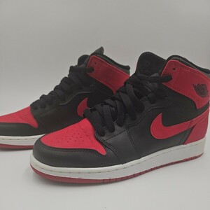 極美品 【 24cm 】 NIKE AIR JORDAN 1 RETRO HIGH OG BRED banned / 555088-001 US10 ナイキ ジョーダン/CHICAGO aj1 2016年製 レディース