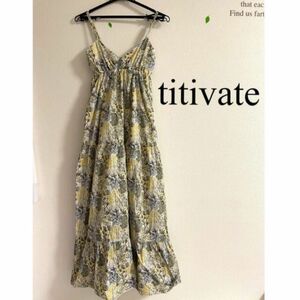 ☆titivate☆ティティベイト　ボタニカル柄マキシ丈キャミワンピース