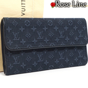 【良好品】Louis Vuitton モノグラムミニ TSTブルー インターナショナル 長財布 紺 メンズ レディース 小銭入れ 札入れ MONOGRAM M92442