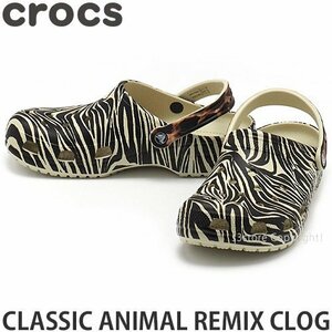 1円～ CROCS CLASSIC ANIMAL REMIX CLOG BLACK/MULTI ANIMAL M5(23.0cm) クロックス シューズ クロッグ 靴 通気性 軽量 [同梱不可]