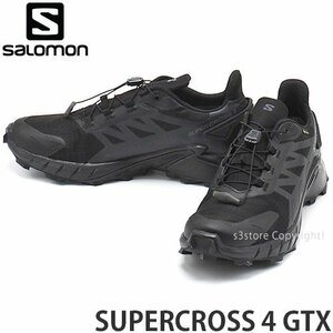1円～ SALOMON SUPERCROSS 4 GTX Black 27.0cm サロモン スーパークロス 4 ゴアテックス メンズ トレイル シューズ 防水 靴 [同梱不可]
