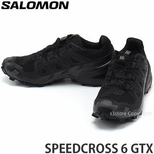 1円～ SALOMON SPEEDCROSS 6 GTX Black/Black/Phantom 28.0cm サロモン アウトドア トレイル シューズ スニーカー 靴 軽量 [同梱不可]