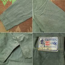 グリーン コバート 【CARTERS】 40s Green Covert Shop Coat / 40年代 ショップ コート カバーオール ワーク ジャケット ビンテージ 30s50s_画像9