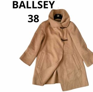 BALLSEYボールジィカシミヤ混キャメルベージュスタンドカラーコート38