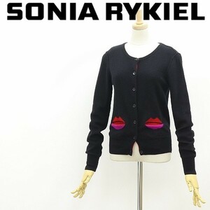 *SONIA RYKIEL Sonia Rykiel cashmere 100% lip pocket knitted cardigan black black 40
