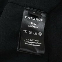 ◆CATORCE カトルセ カシミヤ 切替 フレアスリーブ アシンメトリー Wジップ ドッキング ジャケット 黒 ブラック 0_画像6