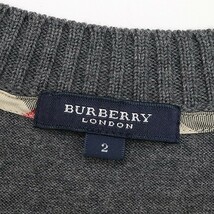 国内正規品◆BURBERRY LONDON バーバリー ロンドン ロゴ刺繍 メタルボタン ウール ニット カーディガン グレー 2_画像6