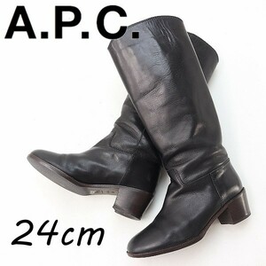 *A.P.C. A.P.C. кожаные сапоги чёрный черный 38