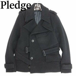 *Pledge Pledge wool bell tedo half coat black black 48