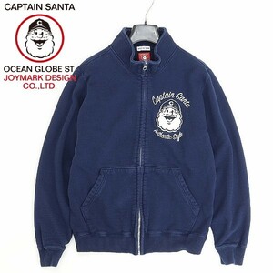 *CAPTAIN SANTA Captain Santa Logo embroidery sweat Zip blouson jacket navy blue navy S