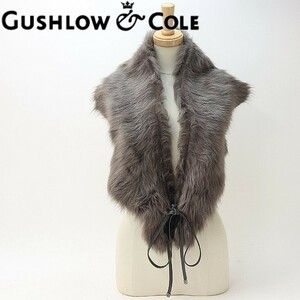 ◆GUSHLOW&COLE ガシュロウ アンド コール ムートン ラムファー 毛皮 ティペット ショール グレー系